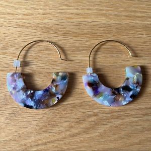 LOFT tortoise resin pull-through earrings